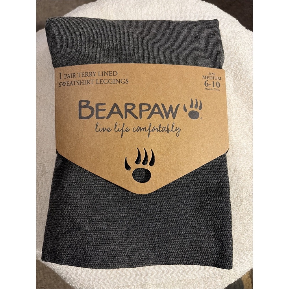 Bearpaw Terry Lined Sweatshirt Leggings - Size M - New